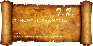 Turbéki Rozália névjegykártya