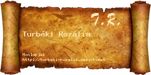 Turbéki Rozália névjegykártya